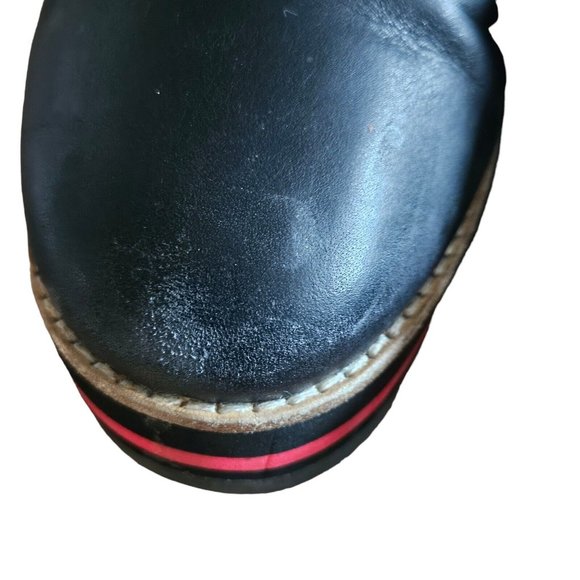 Eileen Fisher Black Leather Eddy Oxford Lace Up Platform Shoes Size 9.5 - Picture 6 of 7